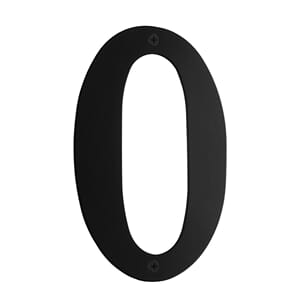 HUSNUMMER SORT RUSTFRI 150MM